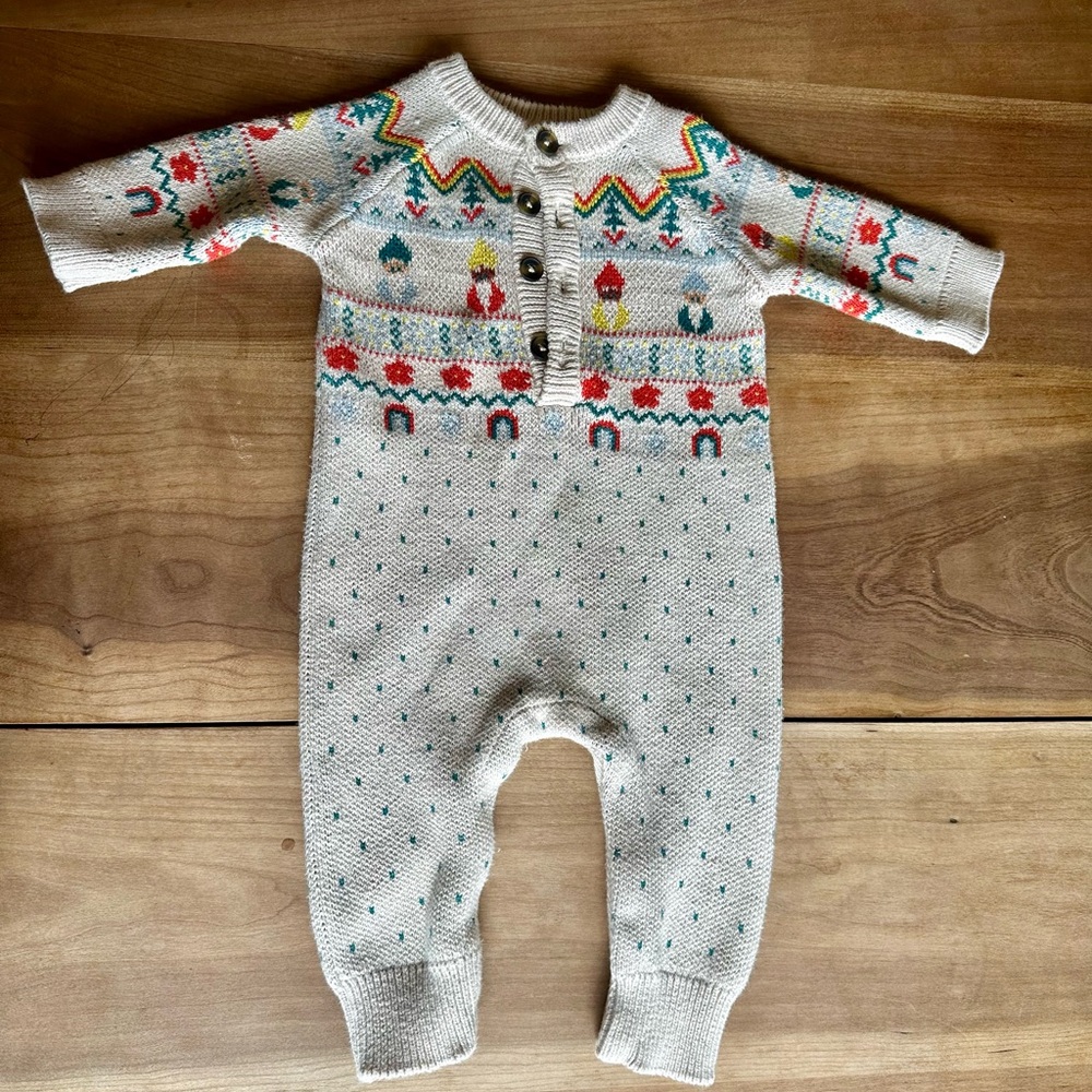 Hanna Andersson Winter Gnome Sweater One Piece 3-6 month